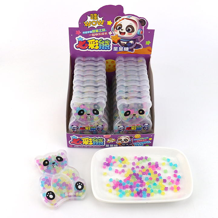 Cartoon Panda box star candy with Colorful crystal hard candy CH-N718