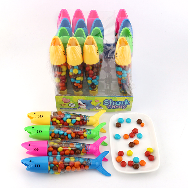 Cartoon Shark bottle candy with colorful crispy chocolate bean CH-N720
