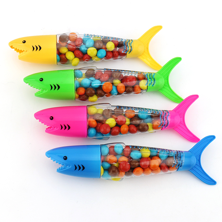 Cartoon Shark bottle candy with colorful crispy chocolate bean CH-N720