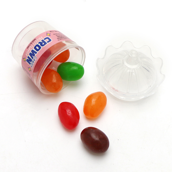 Crown shaped jar candy with fruit flavor jelly bean CH-N723