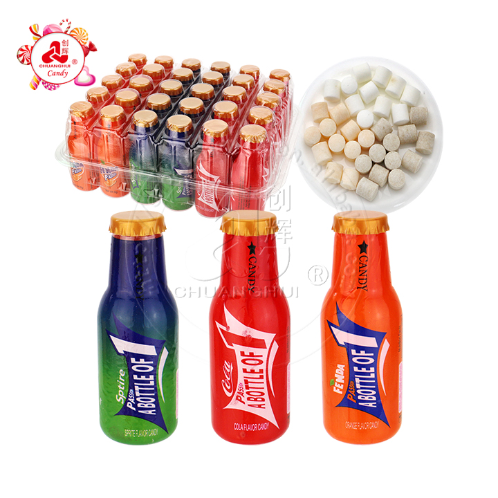 A bottle of candy with mini soda fizzing pressed candy CH-N724