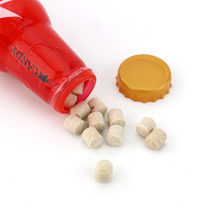 A bottle of candy with mini soda fizzing pressed candy CH-N724