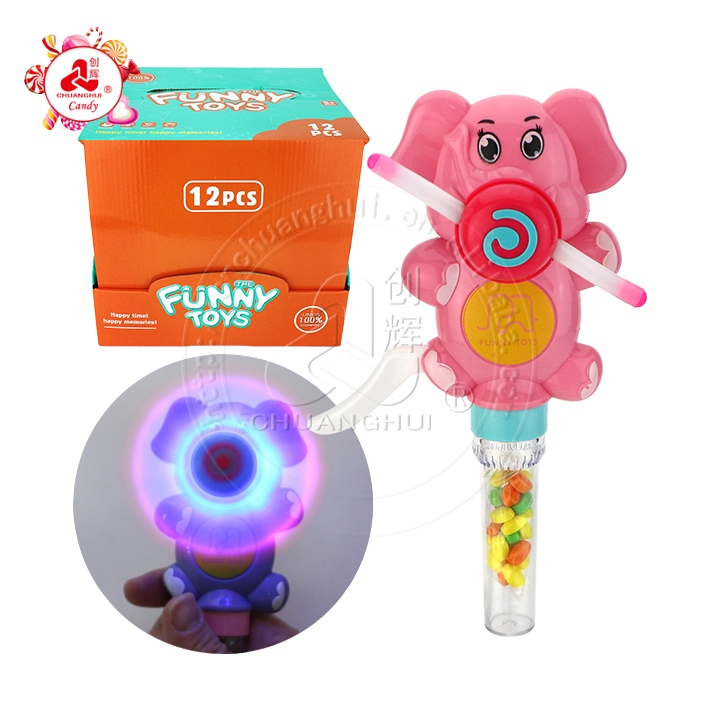 Colorful LED glowing toy Elephant hand press luminous neon stick fan candy toy CH-TB238