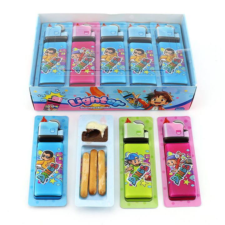 Lighters shaped choco cookies finger biscuit with chocolate jam CH-BC145