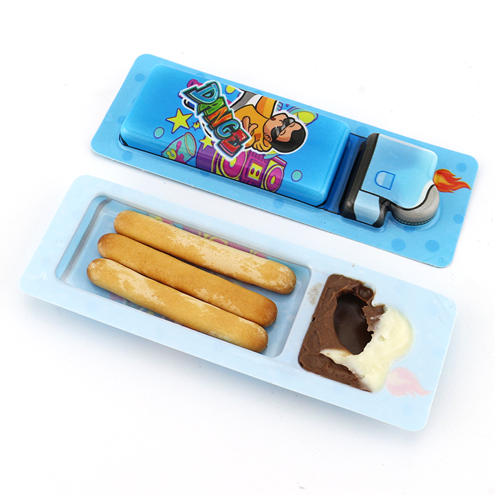 Lighters shaped choco cookies finger biscuit with chocolate jam CH-BC145