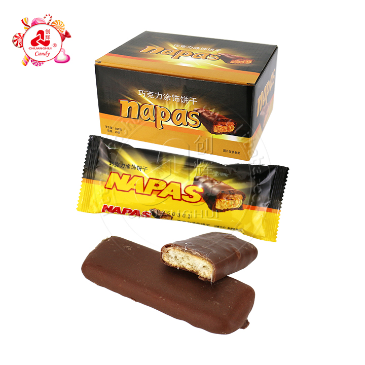 Napas Chocolate coated with malt syrup biscuit bar CH-BC146