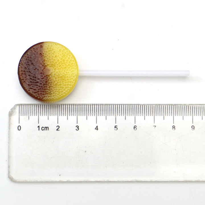 2-in-1 Two Colors Cola flavor Round Flat Lollipop with Sugar Free Sour Pressed Candy CH-BP103-3