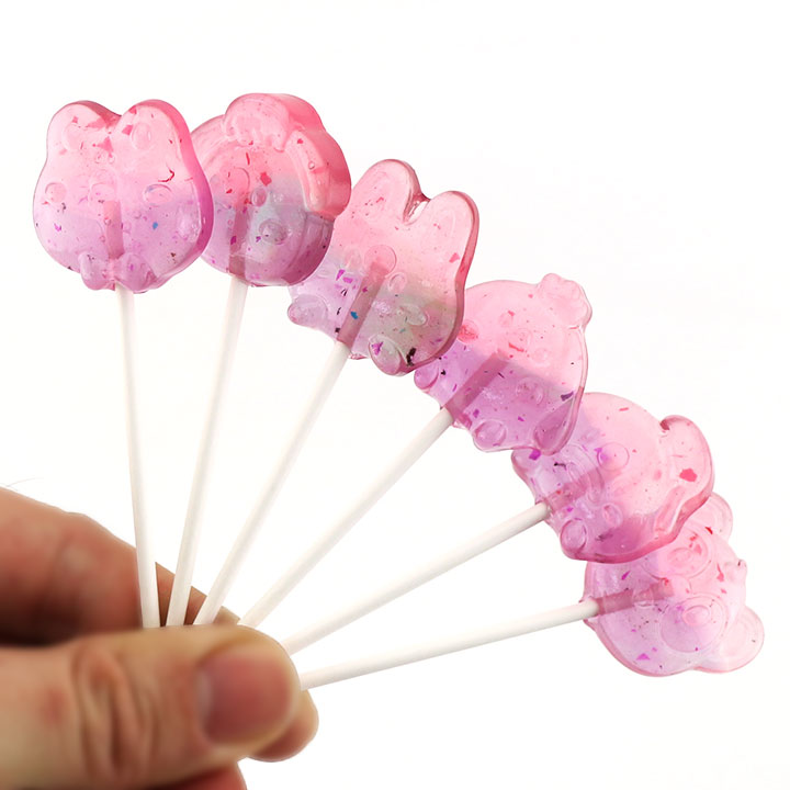 6 shapes dual color dual fruit flavor animal head shape hard lollipop candy CH-BP127