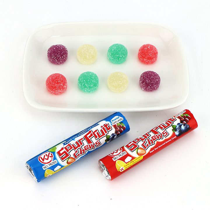 Sour Fruit Chews Candy super sour fudges chewy soft gummy Candy CH-J647