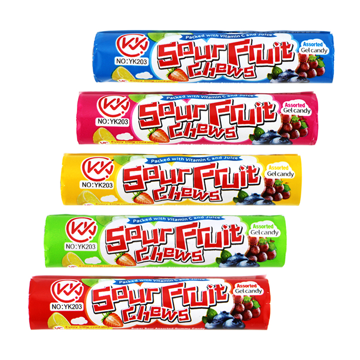 Sour Fruit Chews Candy super sour fudges chewy soft gummy Candy CH-J647