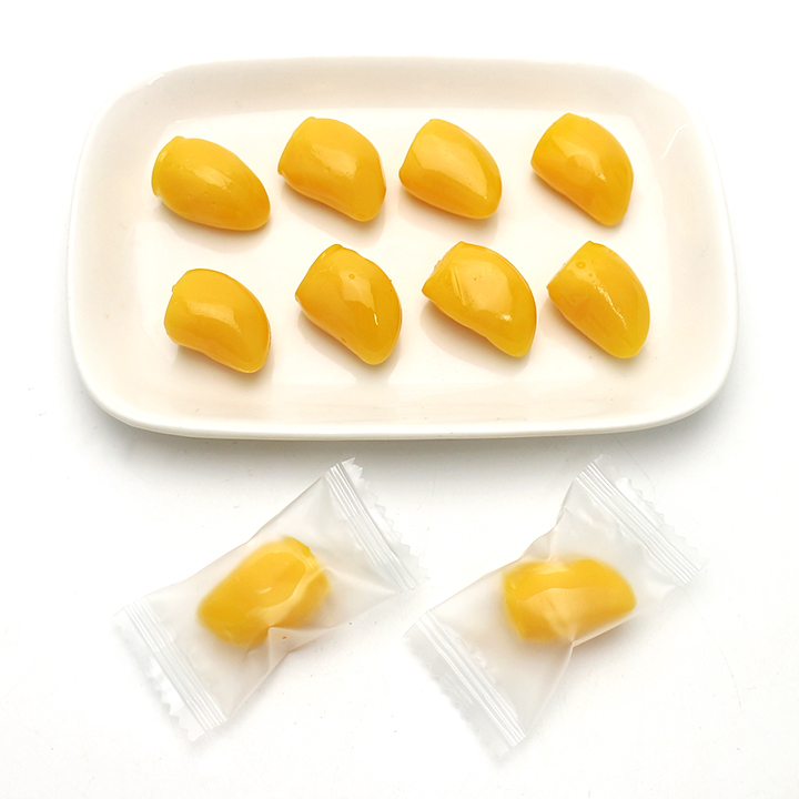 Wholesale 3D peeling mango shaped fruit flavored soft gummy candy in bulk CH-S138