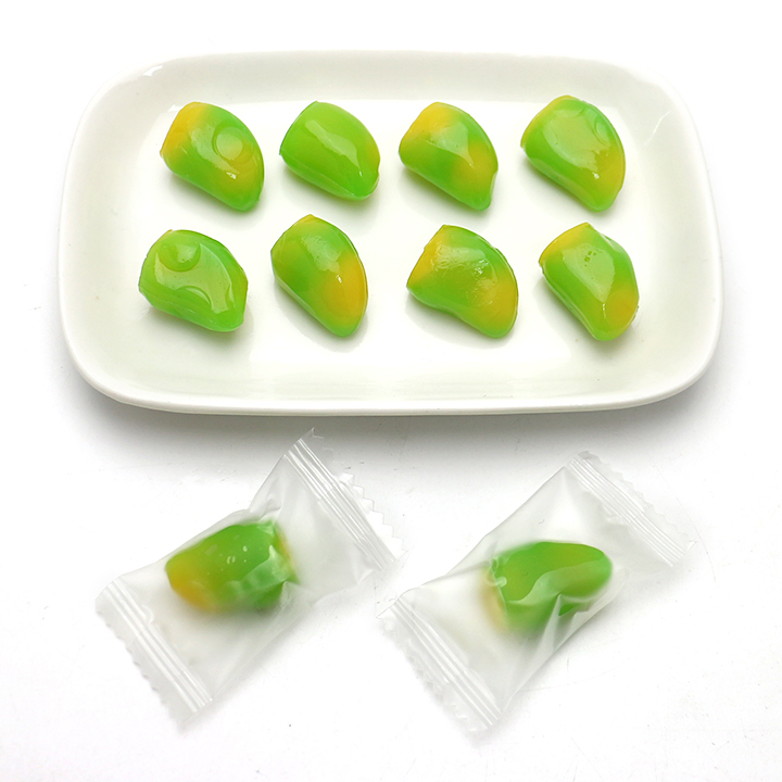 Wholesale 3D peeling mango shaped fruit flavored soft gummy candy in bulk CH-S138