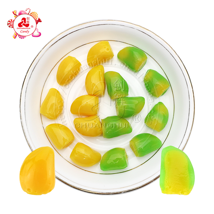 Wholesale 3D peeling mango shaped fruit flavored soft gummy candy in bulk CH-S138