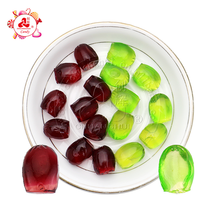 Wholesale 3D peeling grape shaped fruit flavored soft gummy candy in bulk CH-S139