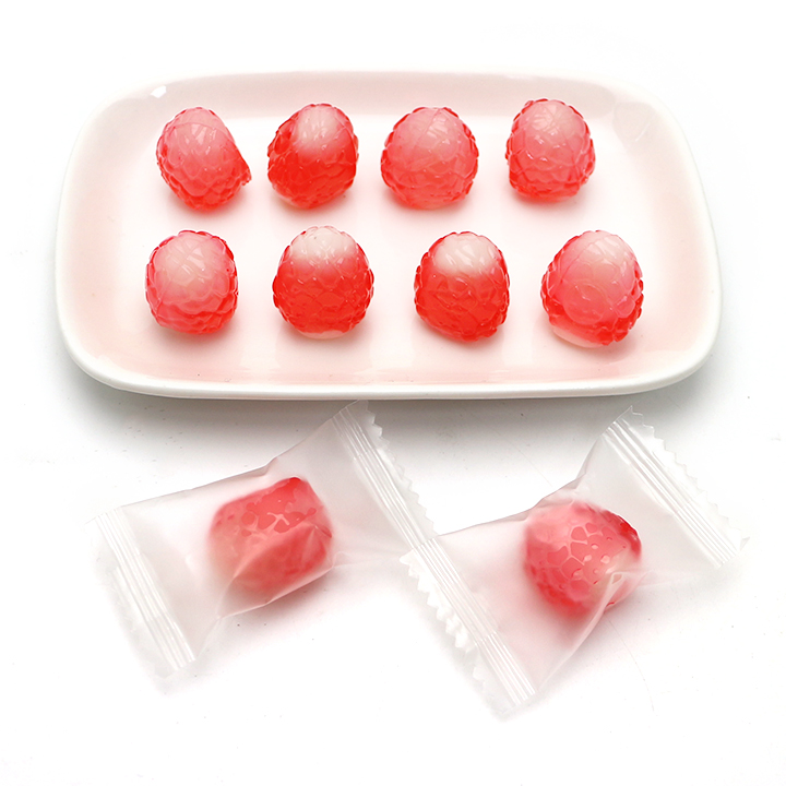Wholesale 3D peeling litchi shaped fruit flavored soft gummy candy in bulk CH-S140
