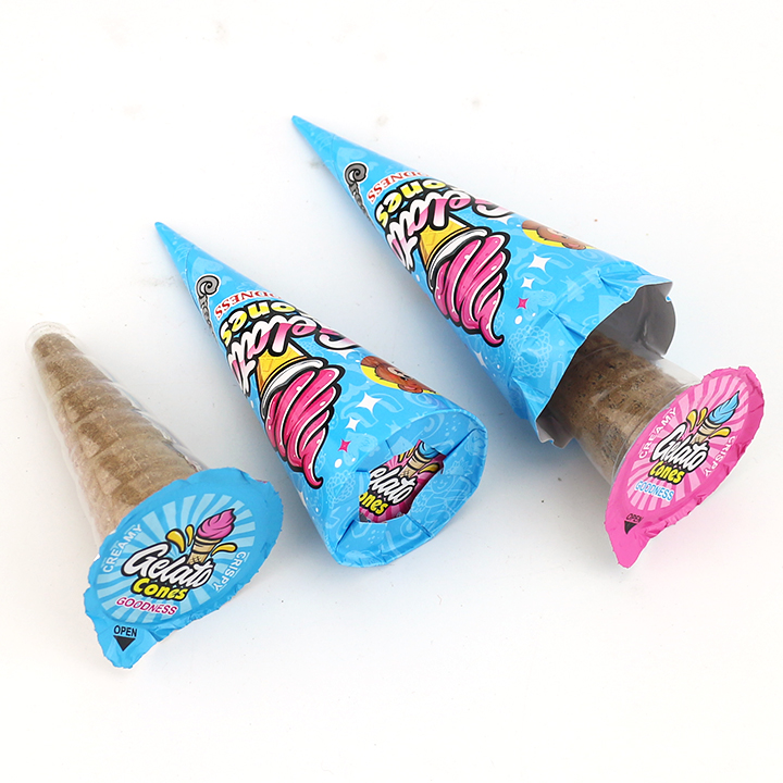 Halal Ice cream cone chocolate with biscuit ball CH-BC147