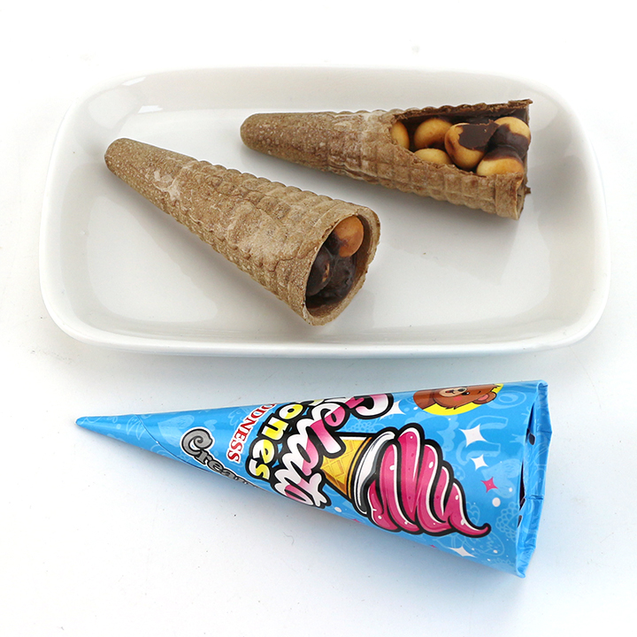 Halal Ice cream cone chocolate with biscuit ball CH-BC147