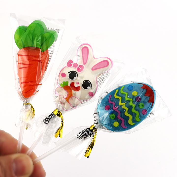 Happy Easter holiday Carrot ,Rabbit,Colorful Egg hard Lollipop Candy in Jar CH-BP128-1