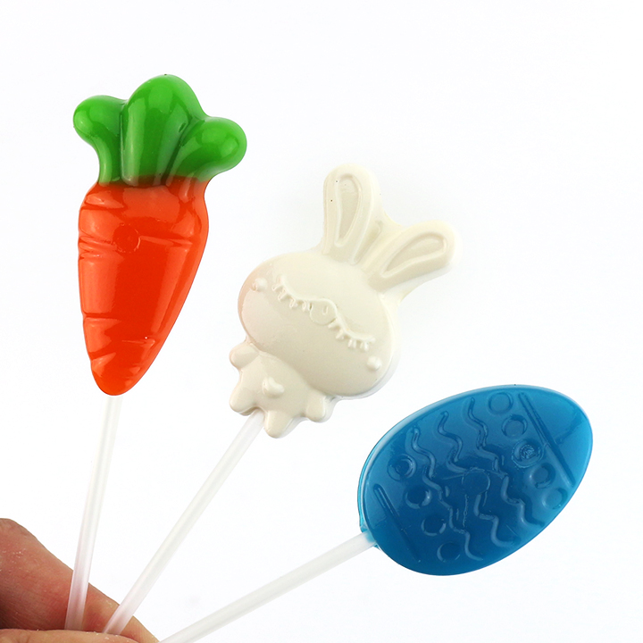 Happy Easter holiday Carrot ,Rabbit,Colorful Egg hard Lollipop Candy in Jar CH-BP128-1