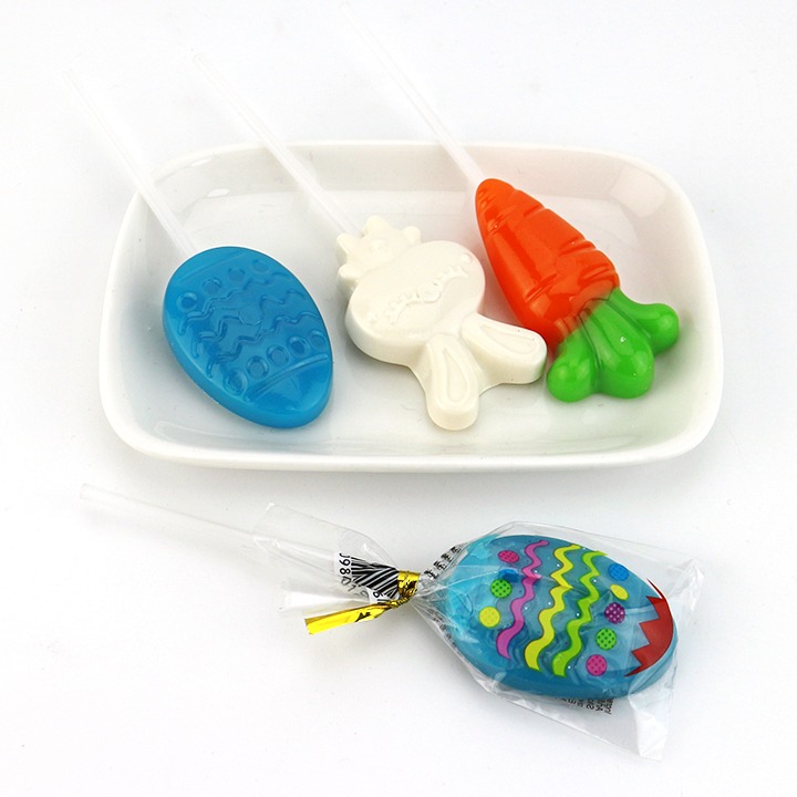 Happy Easter holiday Carrot ,Rabbit,Colorful Egg hard Lollipop Candy in Jar CH-BP128-1