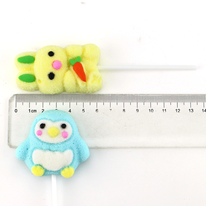 Christmas cartoon hand decorated Santa Claus, Rabbit, Penguin, Elk shaped Christmas marshmallow lollipop candy CH-M201