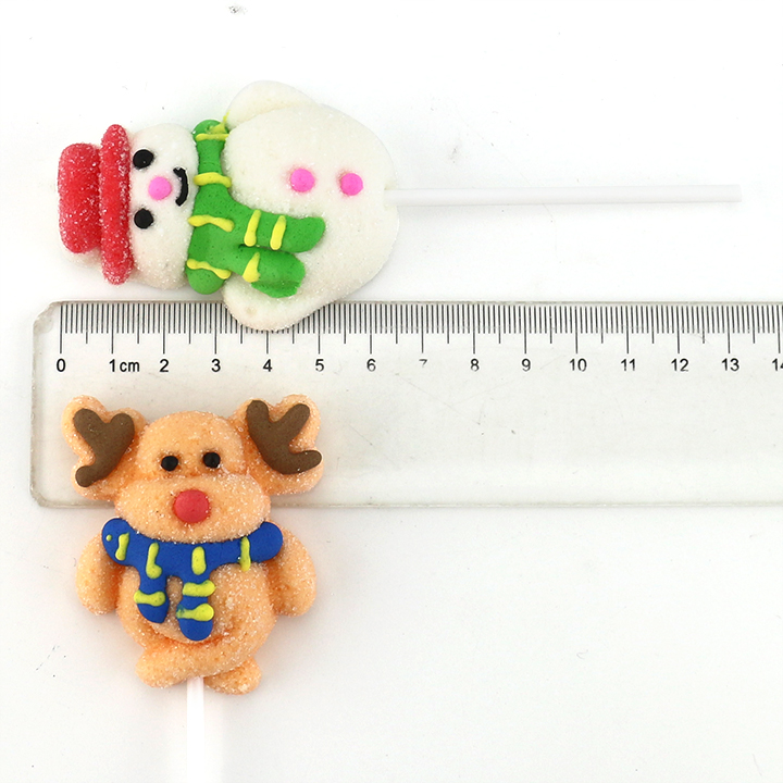 Cartoon hand decorated Santa Claus, snowman, reindeer, Christmas 2 tree marshmallow lollipop candy CH-M202