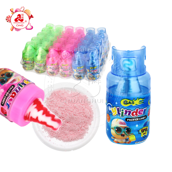 Gas bottle pacifier nipple candy pop with sour powder candy CH-N727