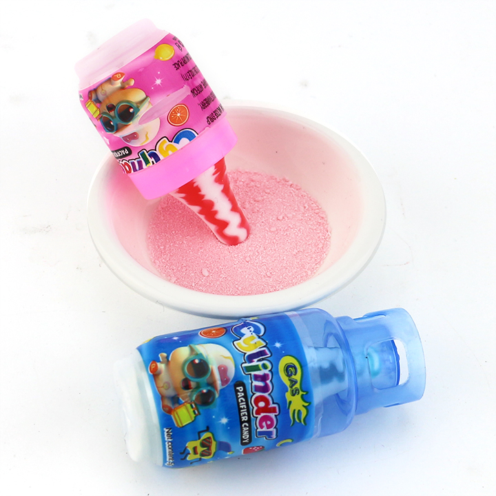 Gas bottle pacifier nipple candy pop with sour powder candy CH-N727
