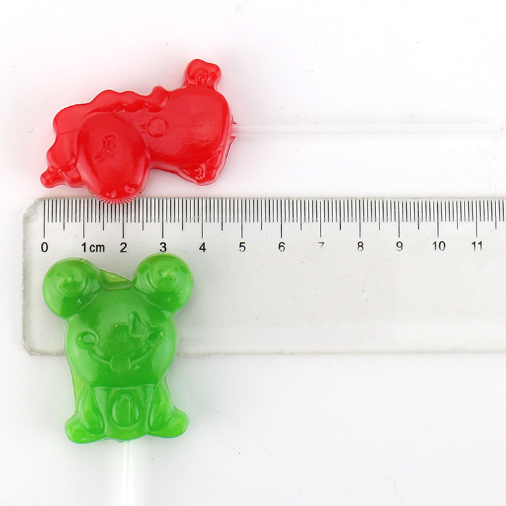 3 animal unicorn, mouse, frog animal shaped hard lollipop candy in Jar CH-BP130-1