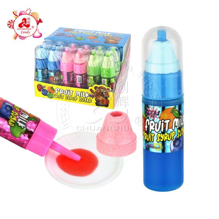 2-in-1 Fruit syrup Jam Liquid Candy with Nipple Shaped Pressed tablet Candy CH-N726