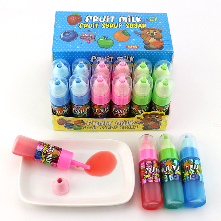 2-in-1 Fruit syrup Jam Liquid Candy with Nipple Shaped Pressed tablet Candy CH-N726