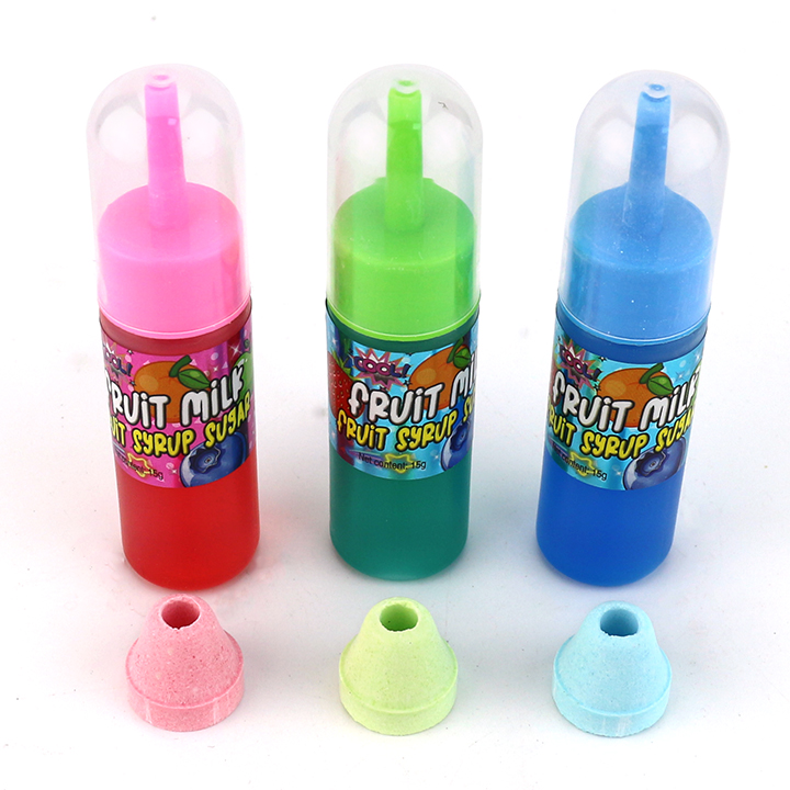 2-in-1 Fruit syrup Jam Liquid Candy with Nipple Shaped Pressed tablet Candy CH-N726