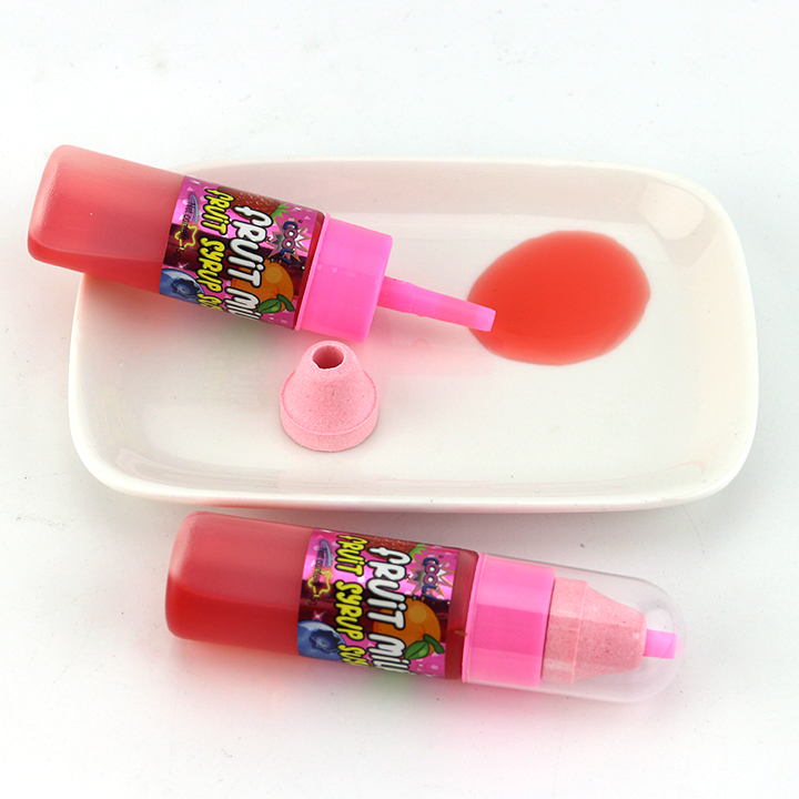 2-in-1 Fruit syrup Jam Liquid Candy with Nipple Shaped Pressed tablet Candy CH-N726