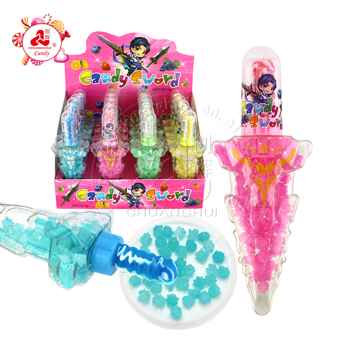 Star Candy Sword bottle nipple lollipop candy with star hard candy filling CH-N729