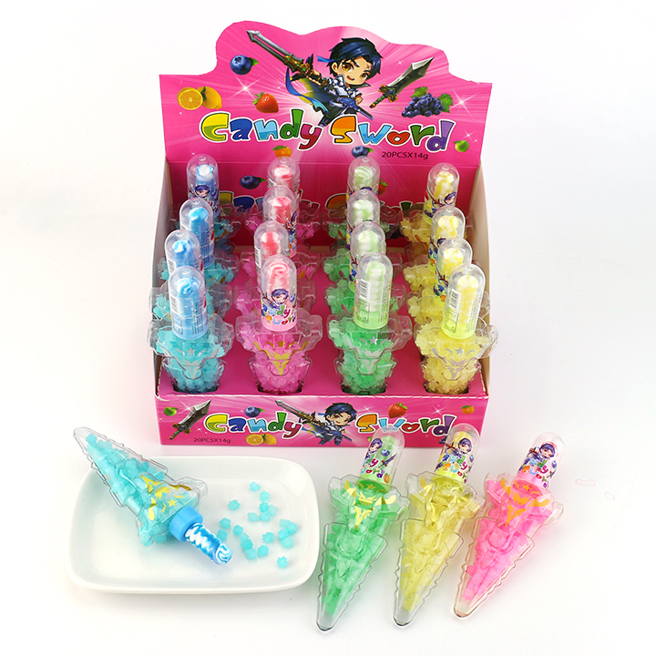 Star Candy Sword bottle nipple lollipop candy with star hard candy filling CH-N729