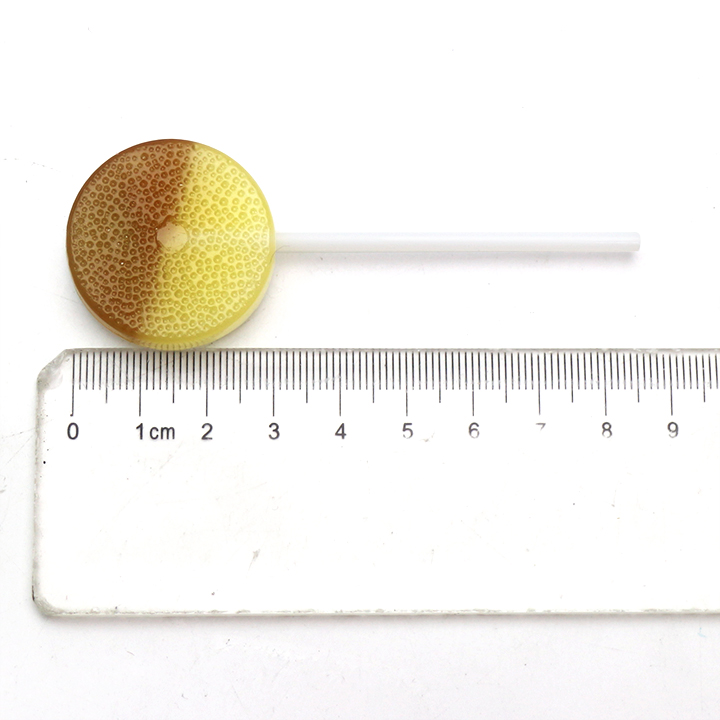 2-in-1 Two Colors Coconut flavor Round Flat Lollipop with Sugar Free Sour Pressed Candy CH-BP103-4