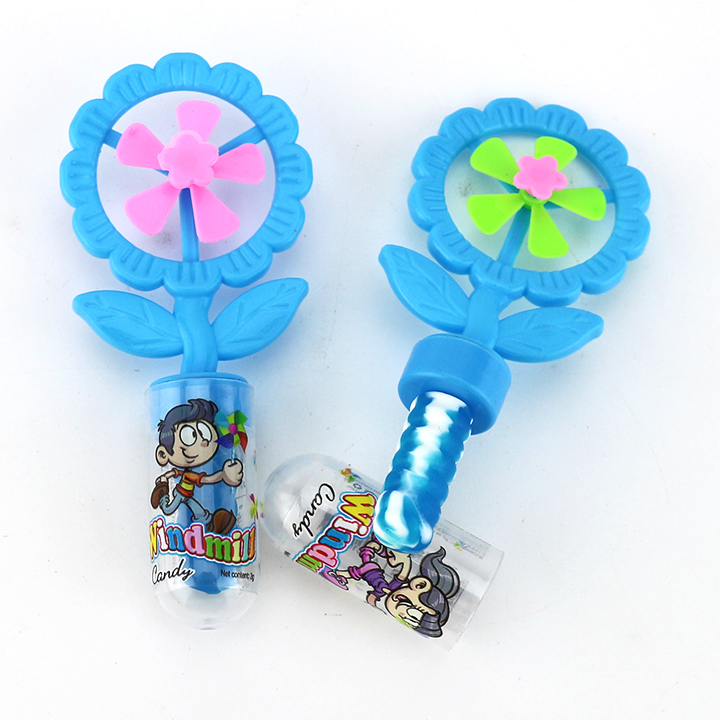 Cartoon Sunflower Flower Shape Windmill Fan Toy Candy with pacifier lollipop CH-T1353