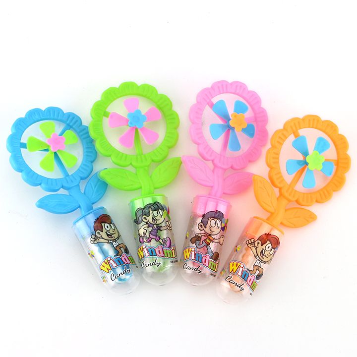 Cartoon Sunflower Flower Shape Windmill Fan Toy Candy with pacifier lollipop CH-T1353