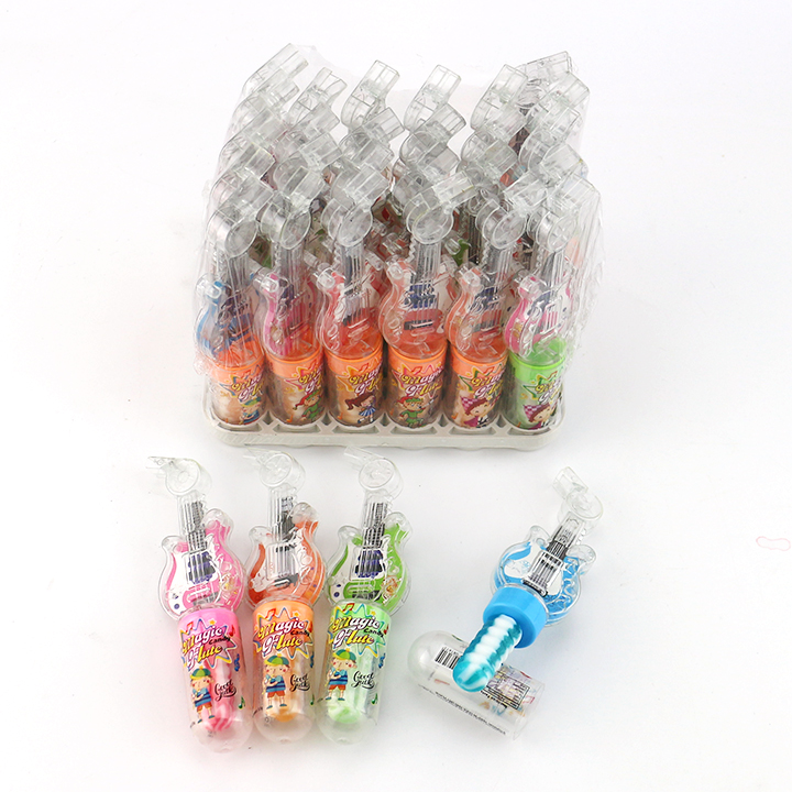 Cartoon Guitar whistle toy with lollipop candy CH-T1354