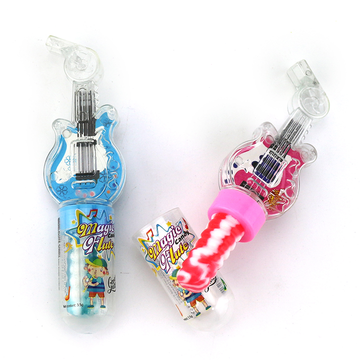 Cartoon Guitar whistle toy with lollipop candy CH-T1354
