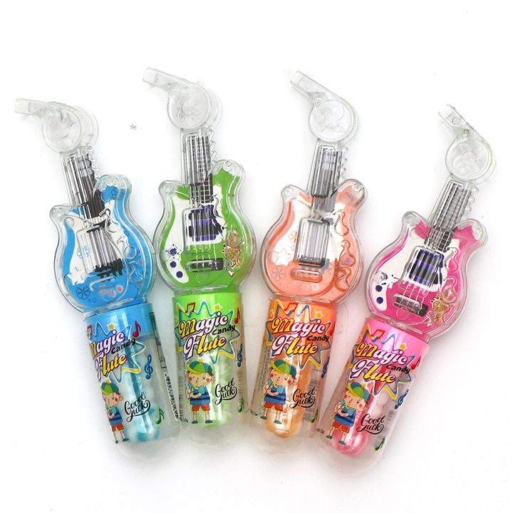 Cartoon Guitar whistle toy with lollipop candy CH-T1354