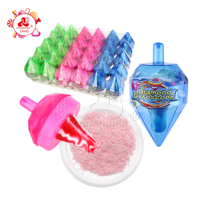 Diamond gyro nipple candy lollipop toy with sour powder CH-T1355