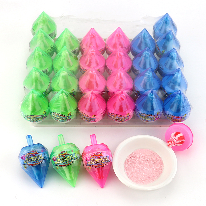 Diamond gyro nipple candy lollipop toy with sour powder CH-T1355