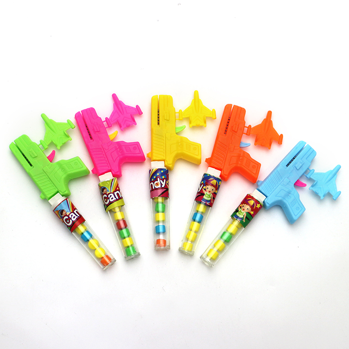Mini Catapult aircraft gun shooting plane gun shape toy candy CH-T1358