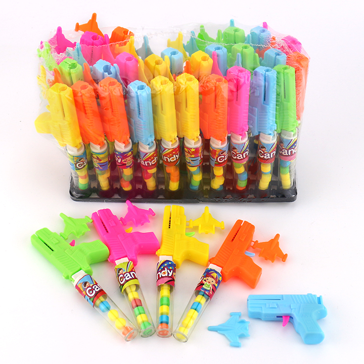 Mini Catapult aircraft gun shooting plane gun shape toy candy CH-T1358
