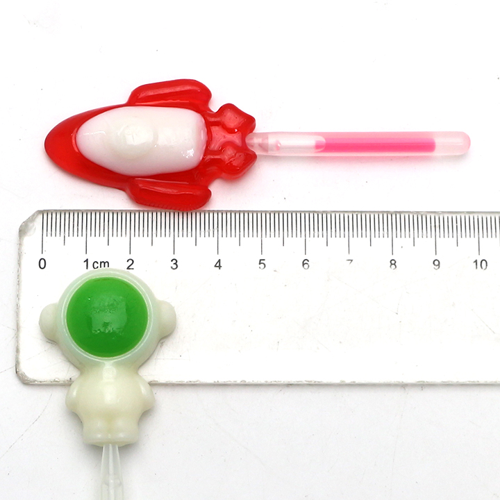 Space glowing lollipop 2-in-1 astronaut and spacecraft neon glow stick lollipop candy CH-A110