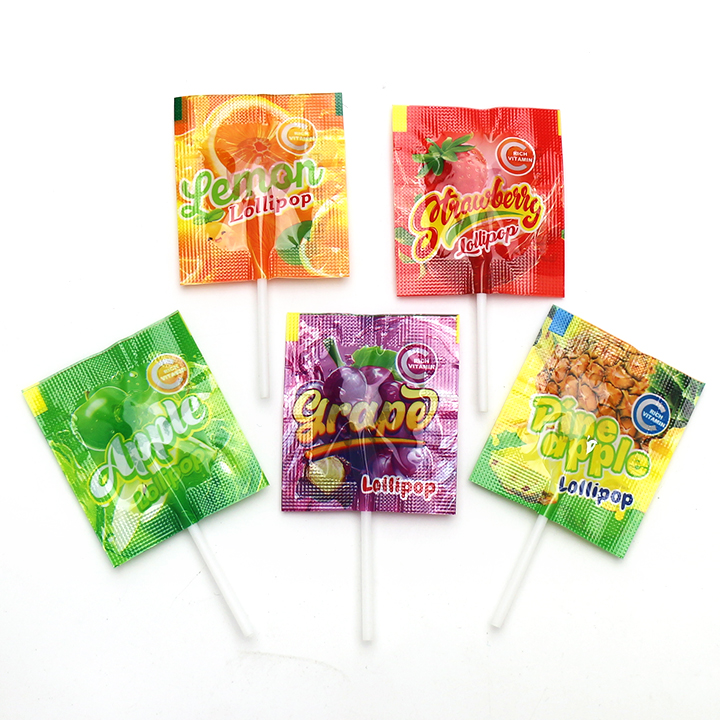 Fruits mix fruity flavors mini flat lollipop candy CH-BP131