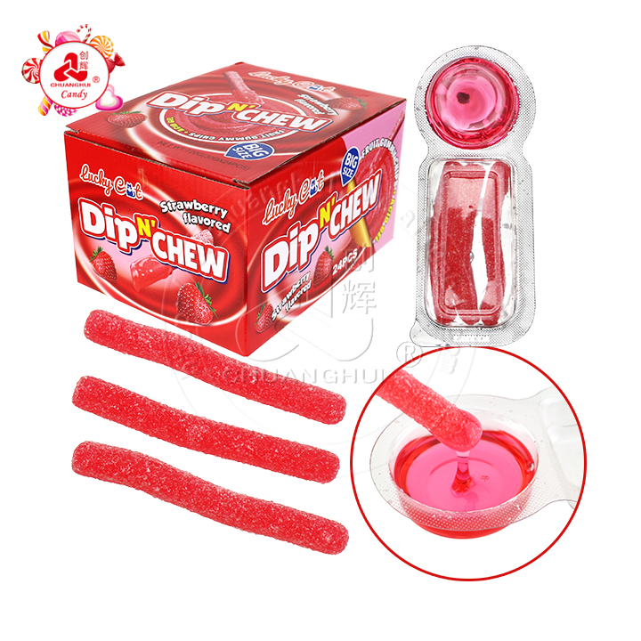 Sweet Dip Chew gummy candy stick with sour gel fruity jam candy CH-J649