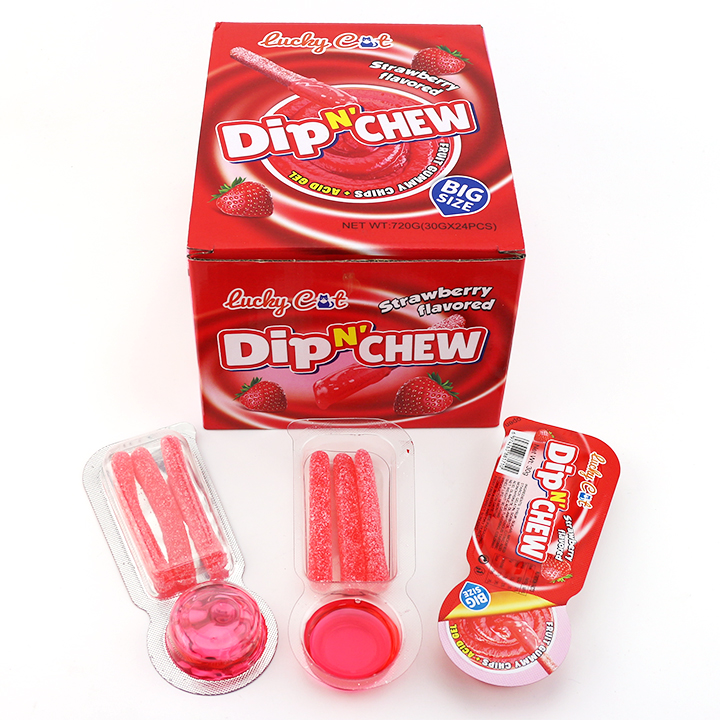 Sweet Dip Chew gummy candy stick with sour gel fruity jam candy CH-J649