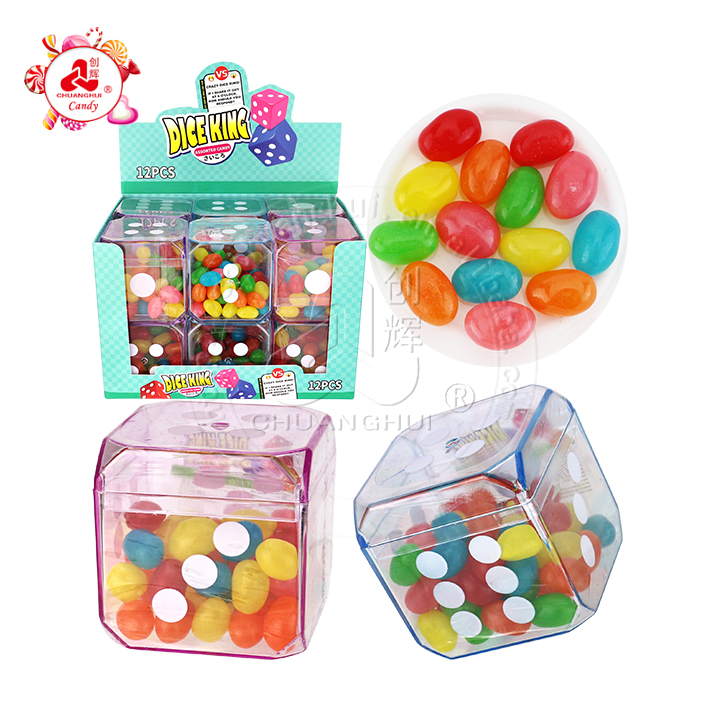 Large Dice King box with 60g fruity jelly bean candy CH-N733